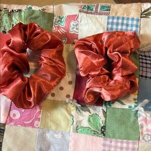 New without Tags: Unbranded Satin Scrunchies in Burnt Orange